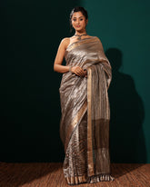 Handloom Silver Silk Saree